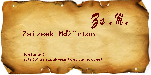 Zsizsek Márton névjegykártya