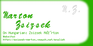 marton zsizsek business card